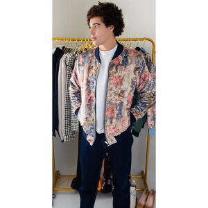 VICTORIAN VIBES VELVET BOMBER JACKET size L